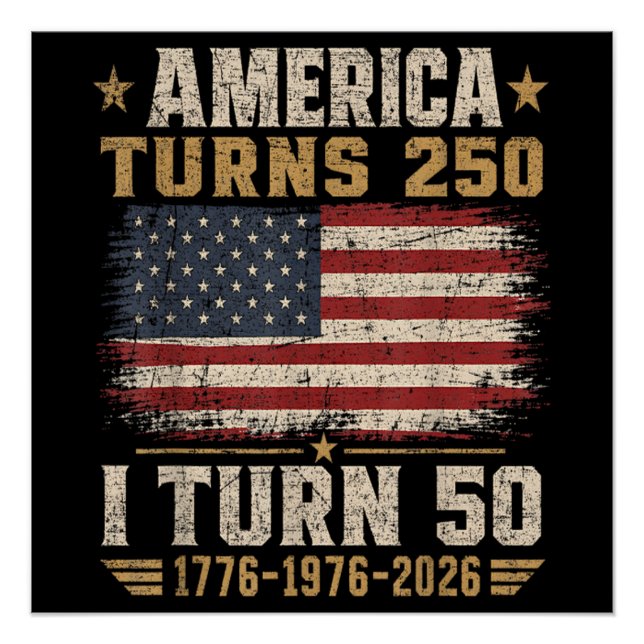 Poster L'Amérique a 250 ans je fête mes 50 ans (Devant)