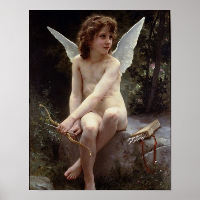 Poster L'Amour au guet par William Bouguereau (Devant)