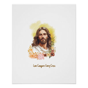 Poster L'amour conquiert chaque croix- Jésus