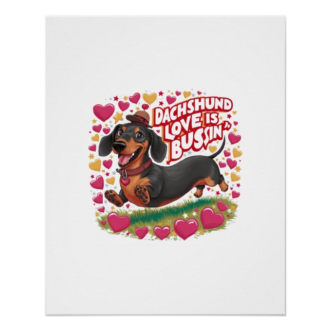 Poster L'Amour De Dachshund Est Bussin (Devant)