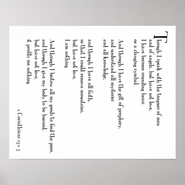 POSTER - L'AMOUR EST... 1 Corinthiens 13:1-3 (part (Devant)