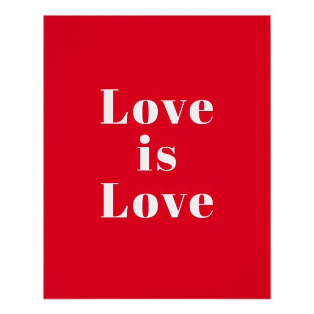 Poster "L'amour est l'amour" rouge blanc (Devant)