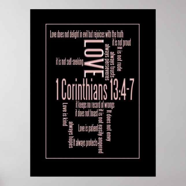 Poster L'amour est le patient Noir & Blush (Devant)