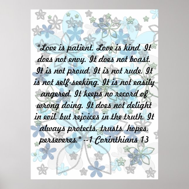 Poster L'amour est patient. L'amour est charitable. ... (Devant)