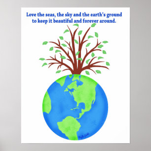 Poster L'amour et sauver la Terre L'art pour l'environnem