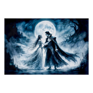 Poster L'Amour Vampire Sous Le Ciel Lune