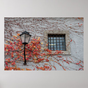 Poster Lampe Sur Un Mur Gris
