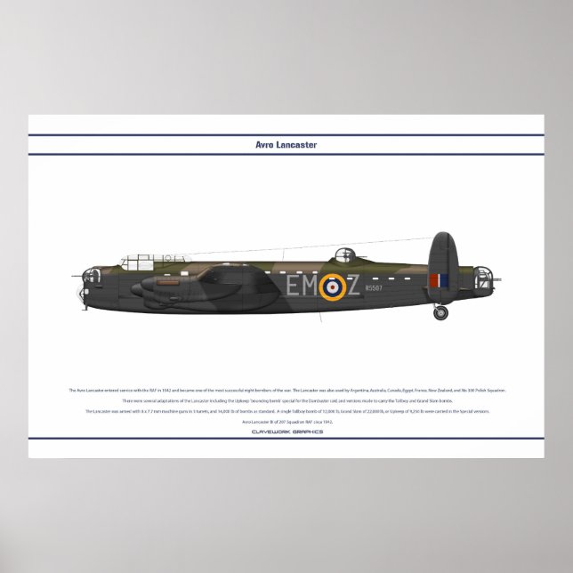 Poster Lancaster BI 207e Escadron (Devant)