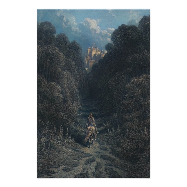 Poster Lancelot approchant le château d'Astolat Glossy (Devant)