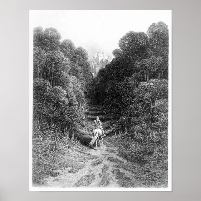 Poster Lancelot s'approche du château d'Astolat (Devant)