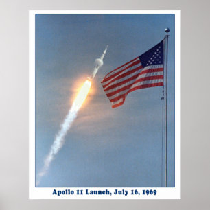 Poster Lancement d'Apollo 11 à la lune, le 16 juillet