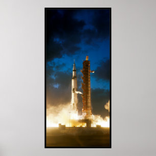 Poster Lancement de la fusée Saturn IV
