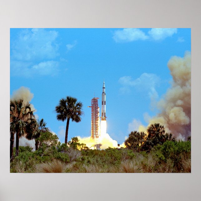 Poster Lancement de la fusée Saturn V de la NASA Apollo 1 (Devant)