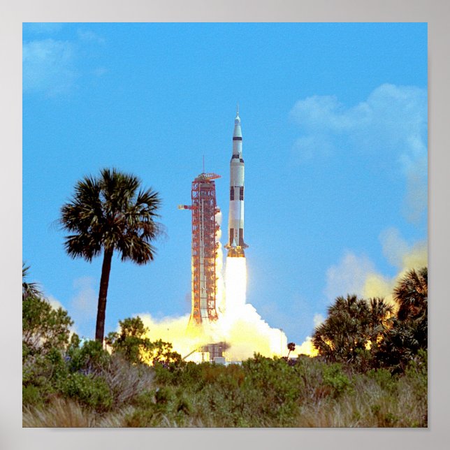 Poster Lancement de la fusée Saturn V de la NASA Apollo 1 (Devant)