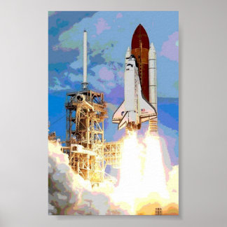 Poster Lancement de la navette spatiale
