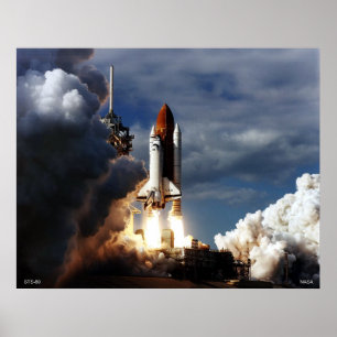 Poster Lancement de la navette spatiale STS-80