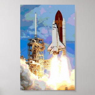 Poster Lancement de navette spatiale
