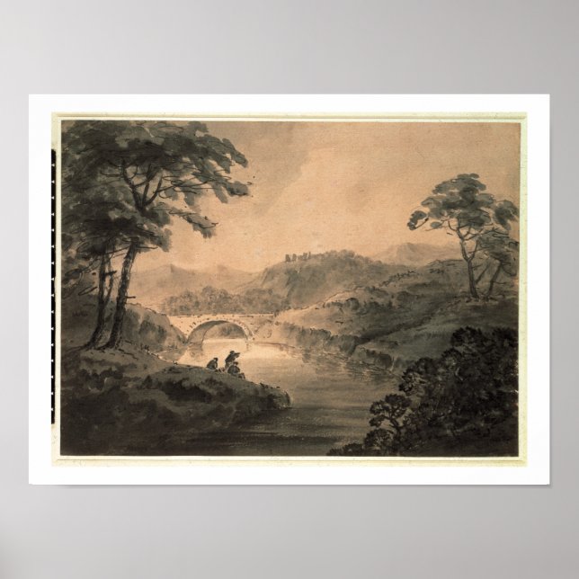 Poster Landscape (pen & ink wash) (Devant)