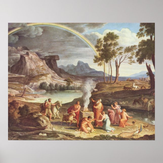 Poster Landscape with Noah's Offering (Devant)