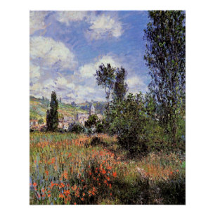 Poster Lane dans le champ de pavot par Claude Monet