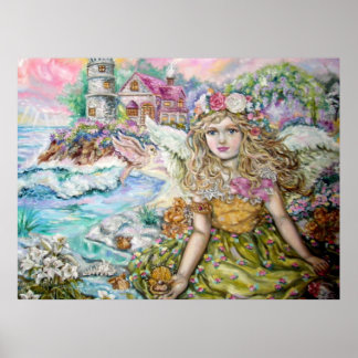 Poster L'ange des coquillages de perles.