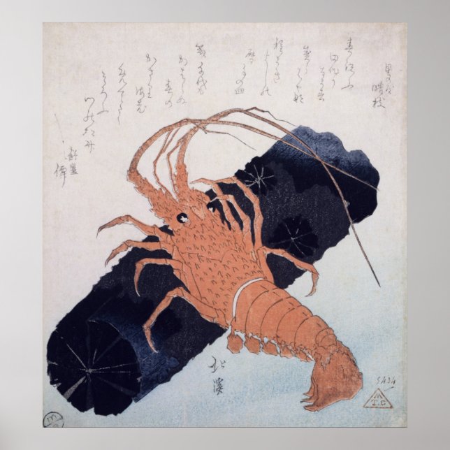 Poster Langoustine avec bloc de charbon, vers 1830 (Devant)