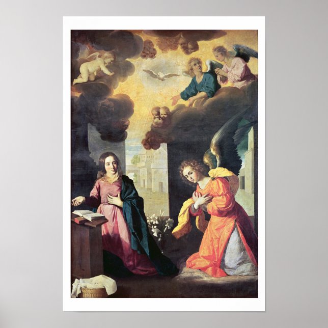 Poster L'Annonciation (huile sur toile) (Devant)