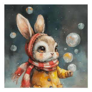 Poster Lapin à queue de coton Bulles: Un peu de fantaisie