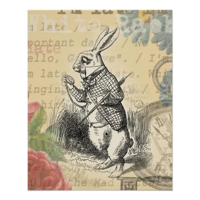 Poster Lapin Blanc Aventures d'Alice au Pays des Merveill (Devant)