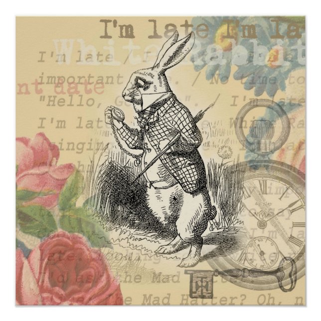 Poster Lapin Blanc Aventures d'Alice au Pays des Merveill (Devant)