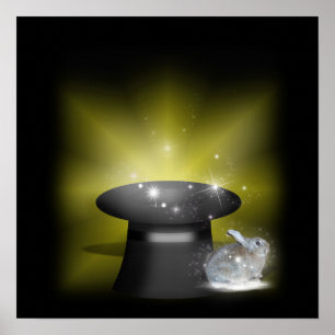 Poster Lapin dans le Casquette magique