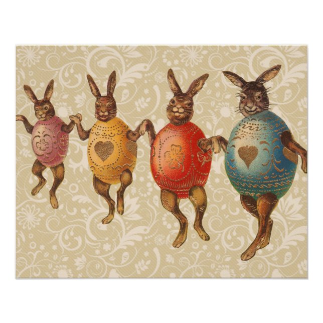 Poster Lapin de Pâques Œufs Dansants (Devant)