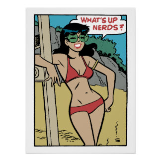 Poster Lapin de plage bronzé Bikini Girl • Qu'est-ce que