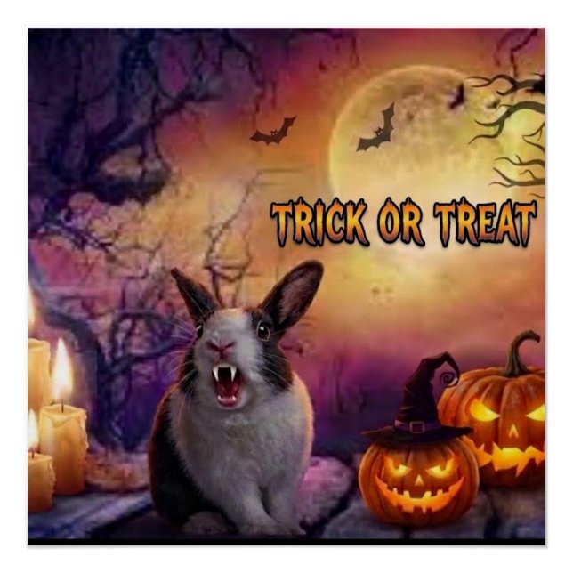 Poster Lapin effrayant (Devant)