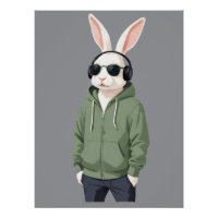 Lapin Portant un Sweat - shirt à capuche drôle Coo