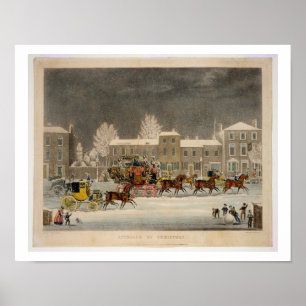 Poster L'approche à Noël, gravé par chasse à George
