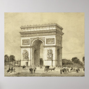 Poster L'Arc de Triomphe, Paris, gravé par Auguste Bry