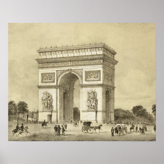 Poster L'Arc de Triomphe, Paris, gravée par Auguste Bry (Devant)