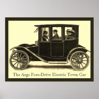 Poster L'Argo Conduite Électrique voiture de ville ~ Vint