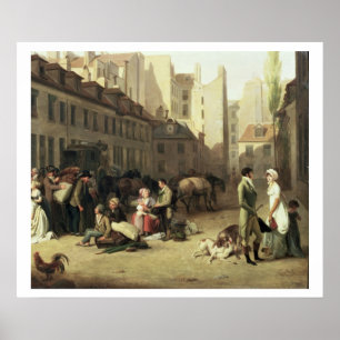 Poster L'arrivée d'un car d'étape au terminus, deta