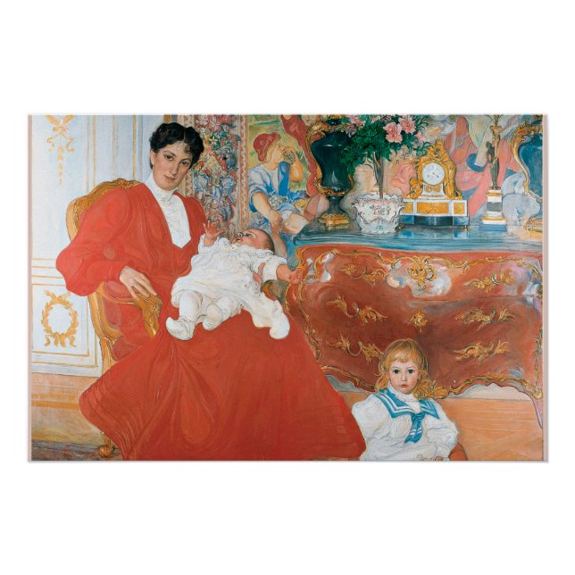 Poster Larsson - Mme Dora Lamm et ses Deux Fils, (Devant)
