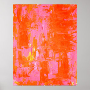 Poster L'art Abstrait orange et rose pour tous