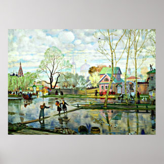 Poster L'art de Boris Kustodiev : Printemps, peinture de
