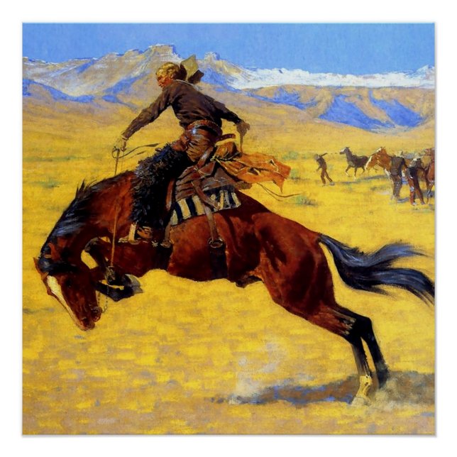 Poster L'art de Frederic Remington « Un matin froid sur l (Devant)