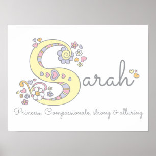 Poster L'art de la lettre monogramme S pour Sarah signifi