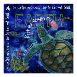 Poster L'art de la tortue marine