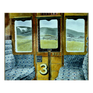 Poster l'art d'Eric Ravilious, Paysage ferroviaire,