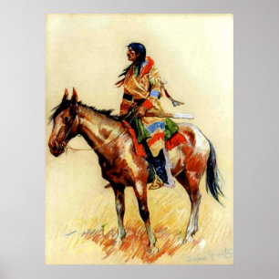 Poster L'art indien occidental de Frederic Remington “Une