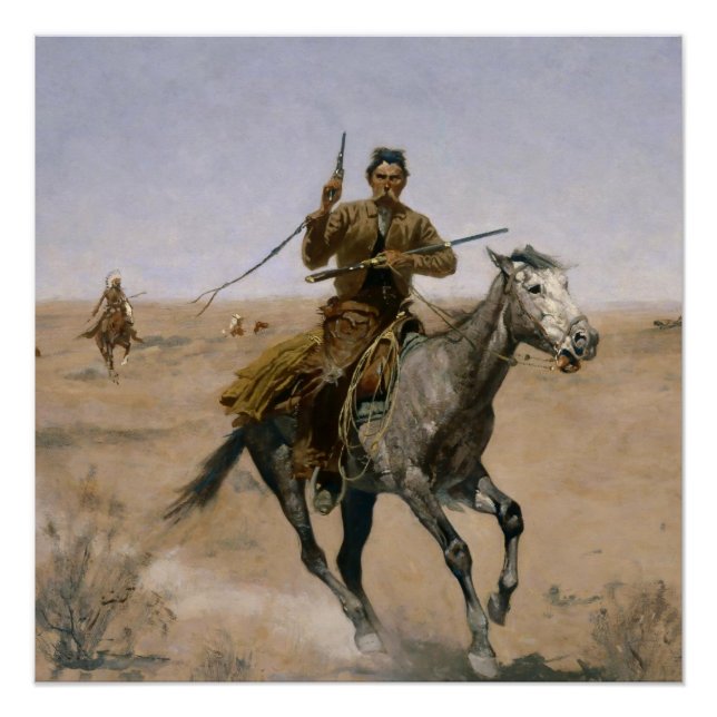 Poster L'art occidental de Frederic Remington « La Fuite  (Devant)