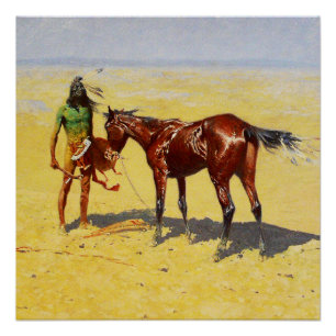 Poster L'art occidental de Frederic Remington “Traqué”